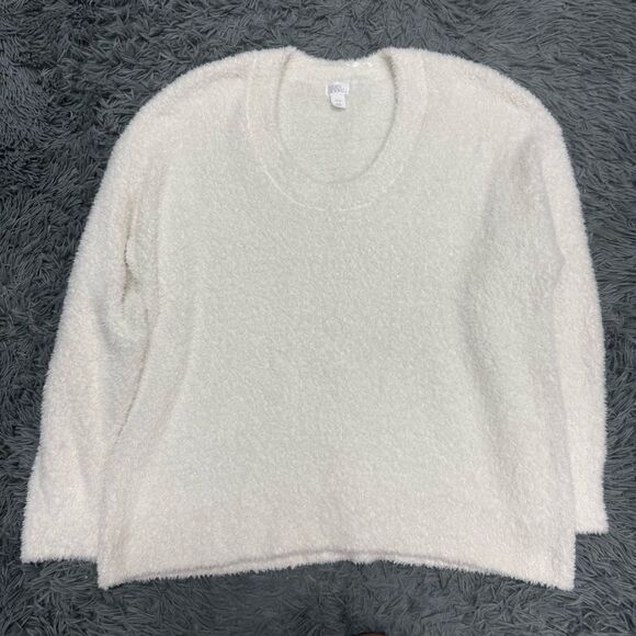 Stars Above White Sherpa Crewneck Sweater Size XXL - Picture 1 of 8